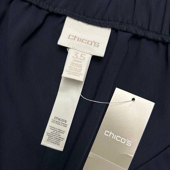 Chico's Womens Soft Woven Pull-On Tapered Ankle Pants Size 3.5 Navy Ultimate Fit - Picture 6 of 9